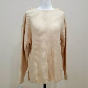 Zara Cream Boatneck Knit Sweater - S